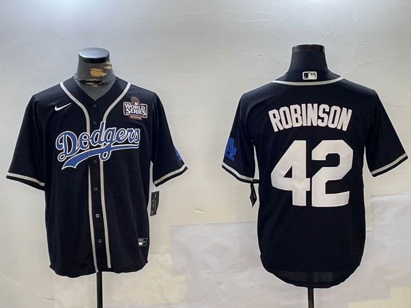 Men Los Angeles Dodgers #42 Robinson Black Game 2024 Nike MLB Jersey style 11202->los angeles dodgers->MLB Jersey